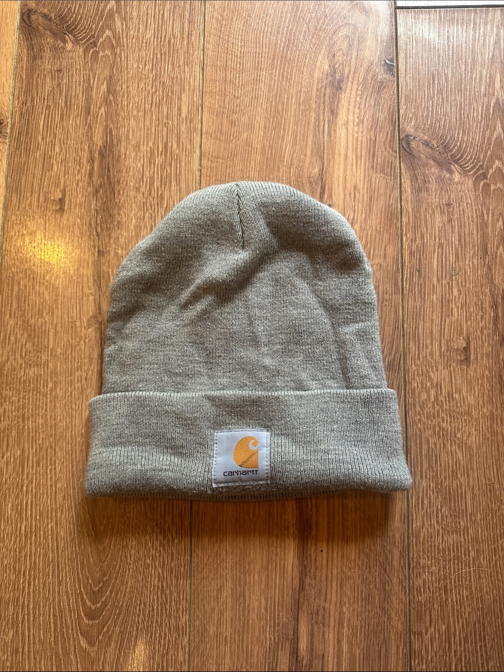 Carhartt Heather Gray Cuffed Beanie with Logo Patch